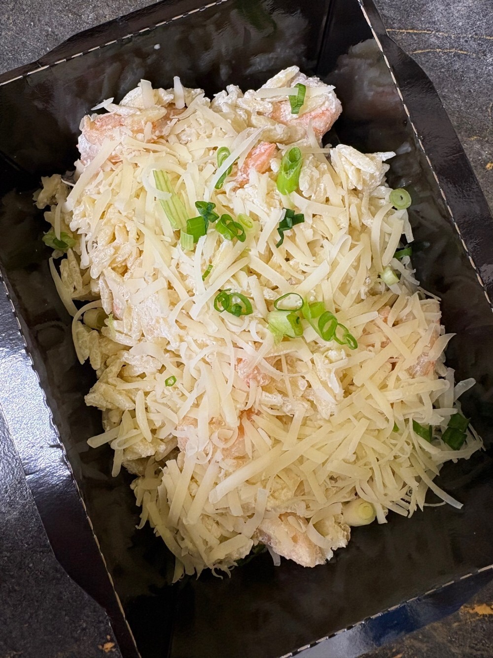 Ризони с креветками с пармезаном и зеленым луком