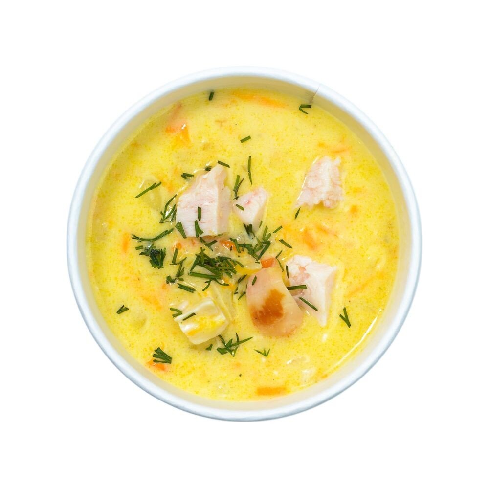 Суп сырный с копченостями