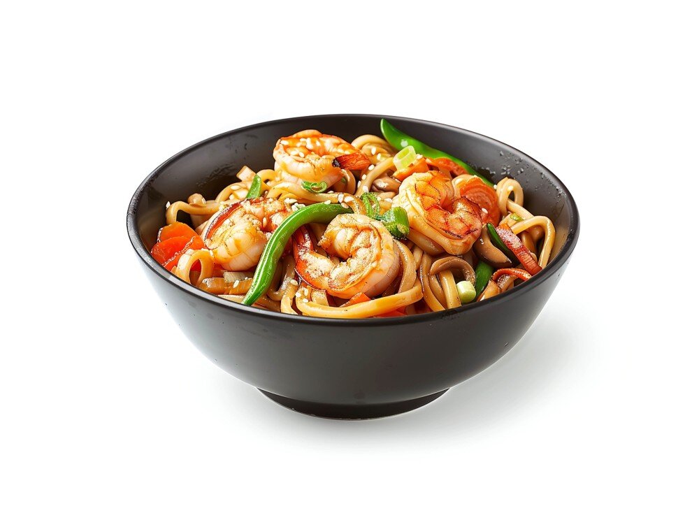 Удон с  креветками