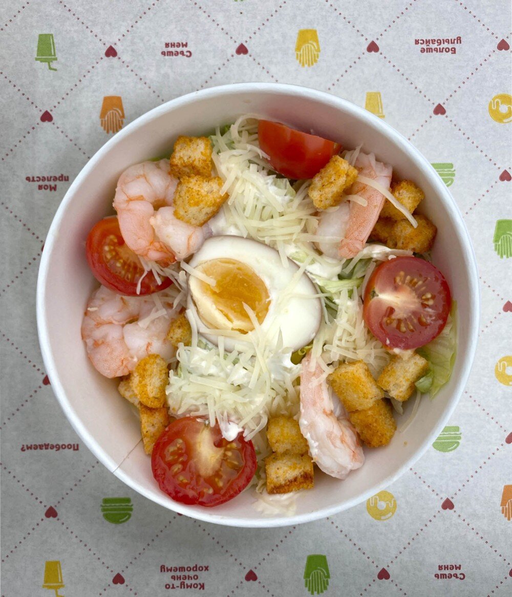 Салат «Цезарь» с креветками