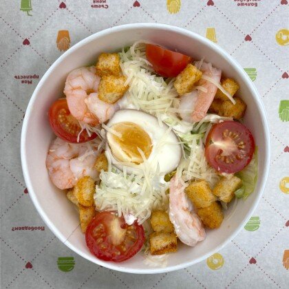 Салат «Цезарь» с креветками