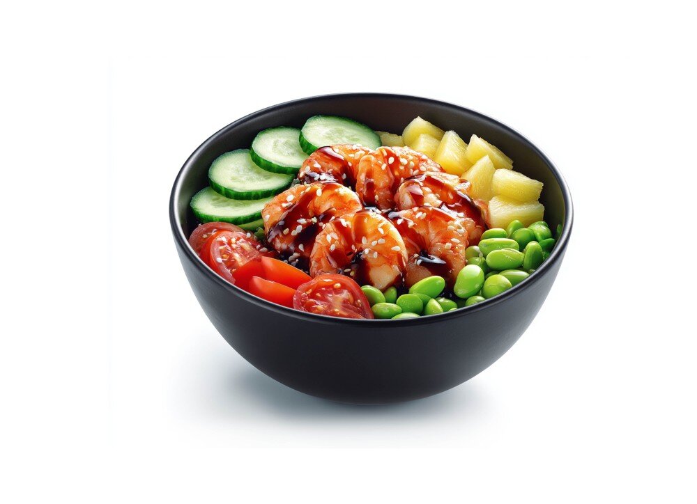 Поке с креветками терияки