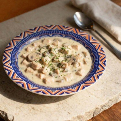 Фрикасе из курицы с грибами