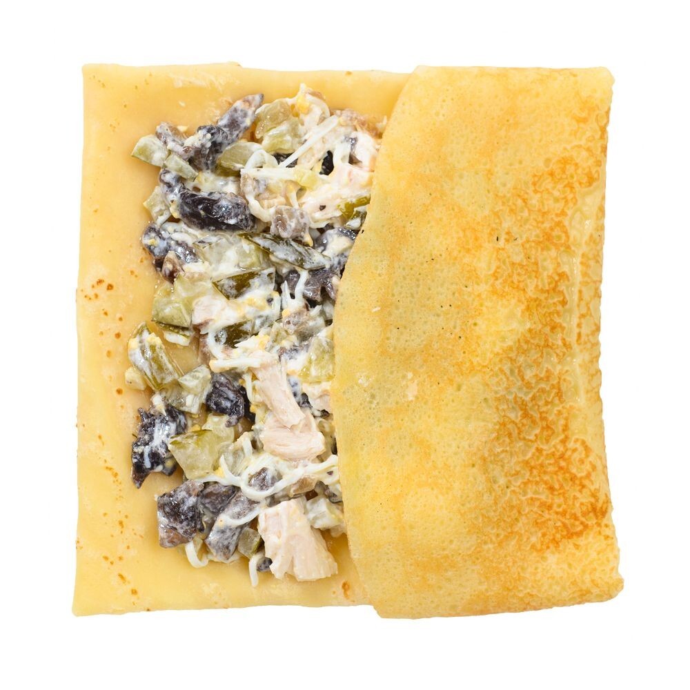 Блин с курицей и грибами