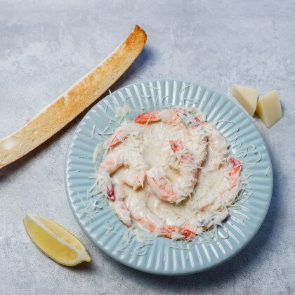 Креветки в сырном соусе