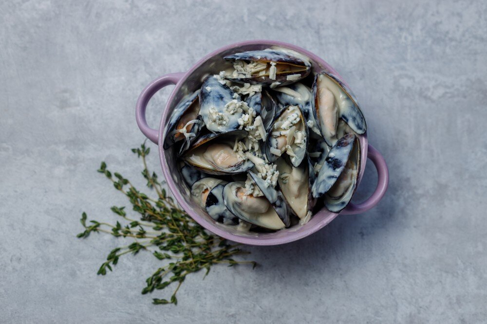 Мидии в соусе дор блю