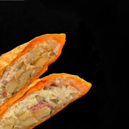 Вегетарианская шаверма с картофелем фри и сыром