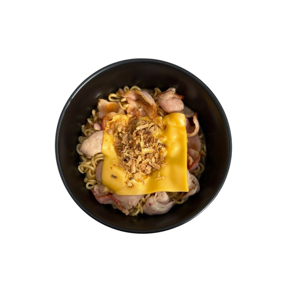 Сырный рамен с беконом