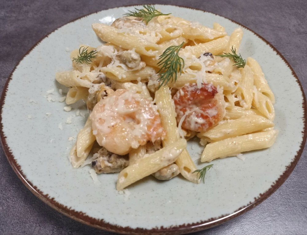 Паста с мидиями и тигровыми креветками  320 г