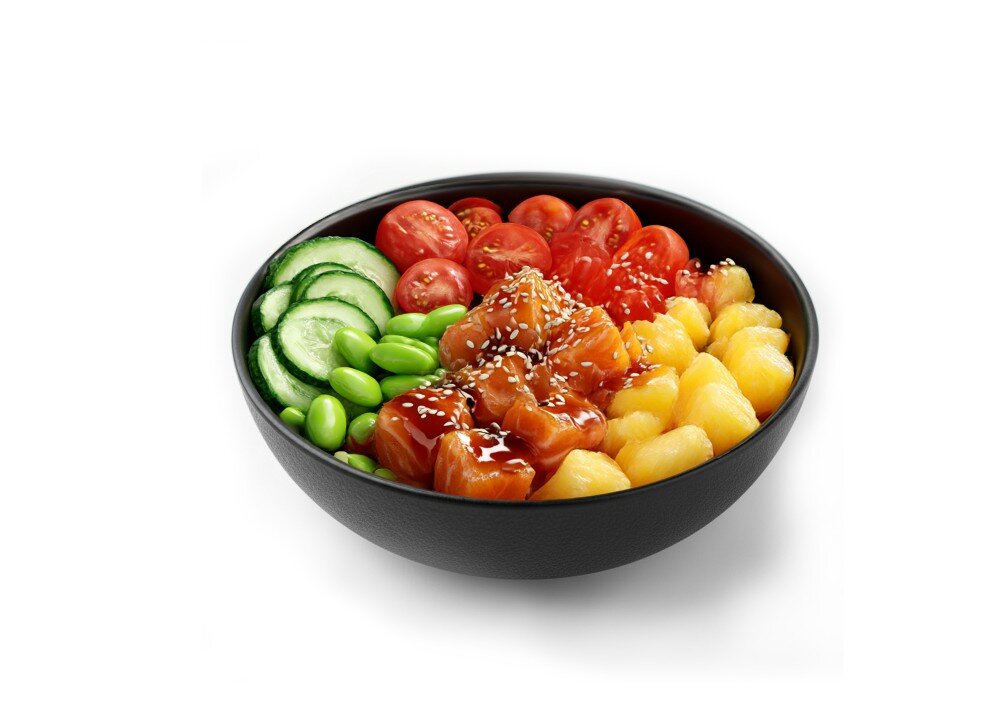 Поке с лососем терияки