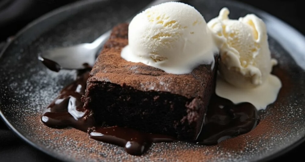 Брауни с мороженым