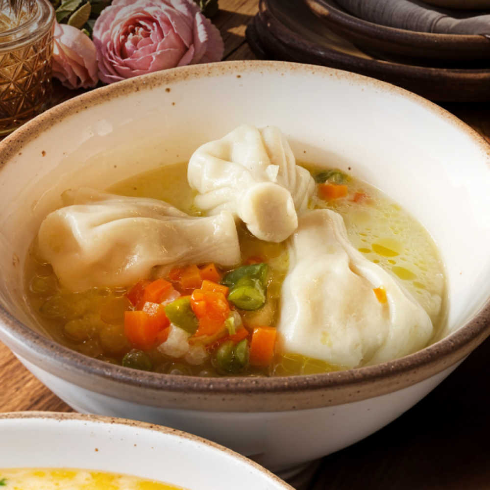 Сливочный суп 
патара-хинкали 
с курицей