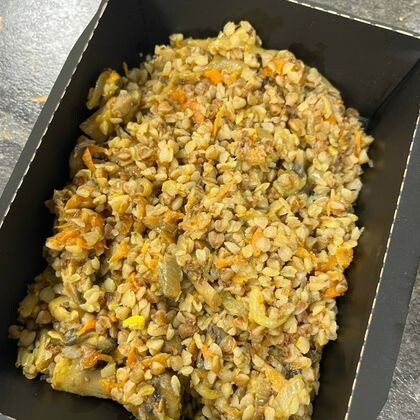 Греча с грибами