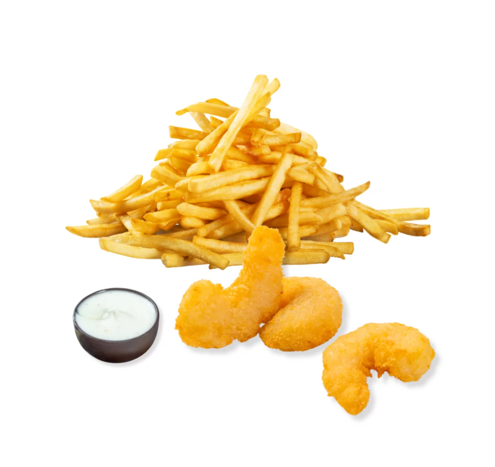 Комбо Креветки, картофель фри + соус