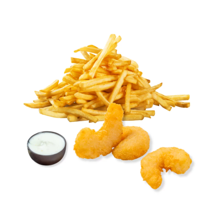 Комбо Креветки, картофель фри + соус