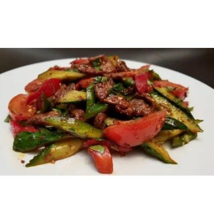 Острый салат с говядиной